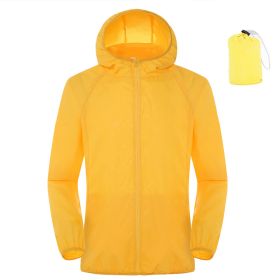 Summer Outdoor Sun Protection Clothing Women'S Lightweight Waterproof Windbreaker (Option: Yellow-2XL)