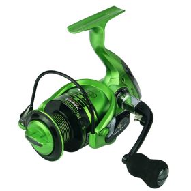 Xf1000-7000 Fishing Wheel Fishing Wheel Fishing Reel Reel For Telescopic Fishing Rod Metal Rocker Arm Gapless Fishing Gear Factory (Option: Green-XF7000)