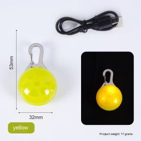 Pet Supplies Rechargeable LED Night Travel Anti-lost Warning Light Pendant (Option: Yellow Light-Blister Packaging)