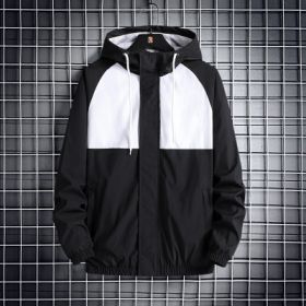 Fashionable Hooded Solid Color Coat Casual Jacket (Option: Black-M)