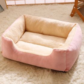 Warm Dog Doghouse Cathouse Cage Nest Large Dog Mat (Option: Light Pink Thick Warm-S Number)