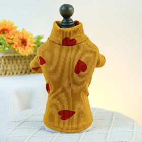 Pet Indoor And Outdoor Dog Cat Clothes Bottoming Shirt (Option: Turmeric-S)