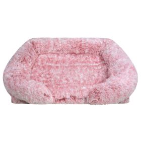 Removable And Washable Square Pet House Pet Bed (Option: Gradually Varied Pink-M 50x40x14cm)