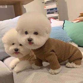 Pet Autumn Four-legged Pet Clothing Dog Bottoming Shirt Teddy Bichon VIP Schnauzer York Summer Small Dog Clothes (Option: Brown Four Legged Base-XS)