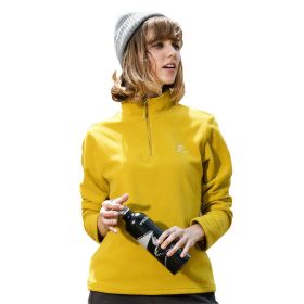 Jacket Liner Pullover Fleece Outdoor Women's Clothing (Option: Woman yellow-S)