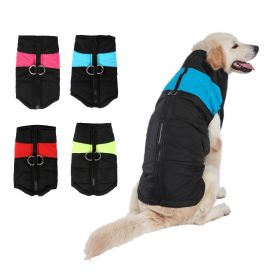 Windproof Dog Winter Coat Waterproof Dog Jacket Warm Dog Vest Cold Weather Pet Apparel  for Small Medium Large Dogs (Color: Blue, size: Xl)