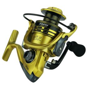 Xf1000-7000 Fishing Wheel Fishing Wheel Fishing Reel Reel For Telescopic Fishing Rod Metal Rocker Arm Gapless Fishing Gear Factory (Option: Yellow-XF6000)