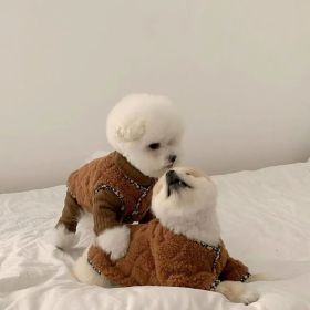 Pet Autumn Four-legged Pet Clothing Dog Bottoming Shirt Teddy Bichon VIP Schnauzer York Summer Small Dog Clothes (Option: Brown Four Legged Base-S)