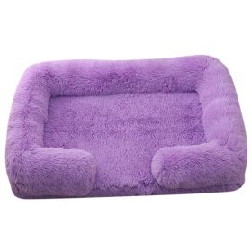 Plush Round Pet Bed Dog Bed Winter (Option: M27 Purple-S No Inner Sleeve)