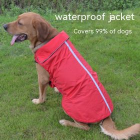 Dog Clothes Outdoor Shell Jacket Waterproof Raincoat (Option: 3XL-Red)