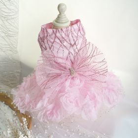 Pet Skirt Dog Clothes Wedding Dress (Option: Pink-M)